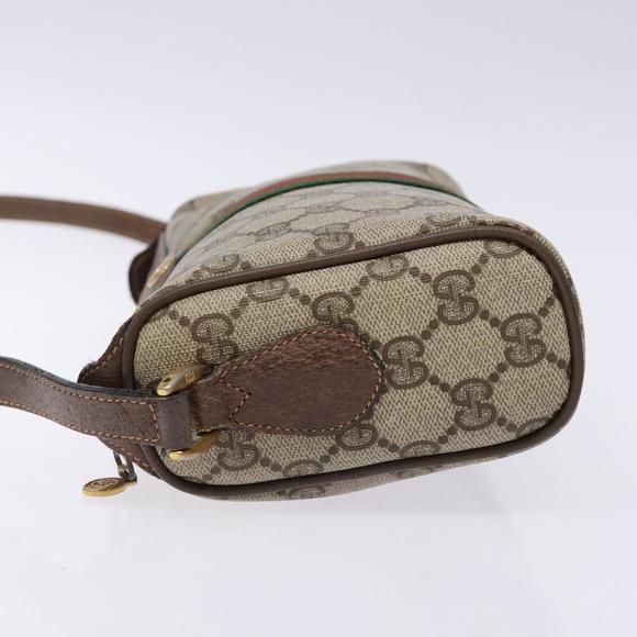 GUCCI GG Supreme Web Sherry Line Bag PVC Beige Gold 89 02 018 Auth BA4016 - Picture 5 of 16